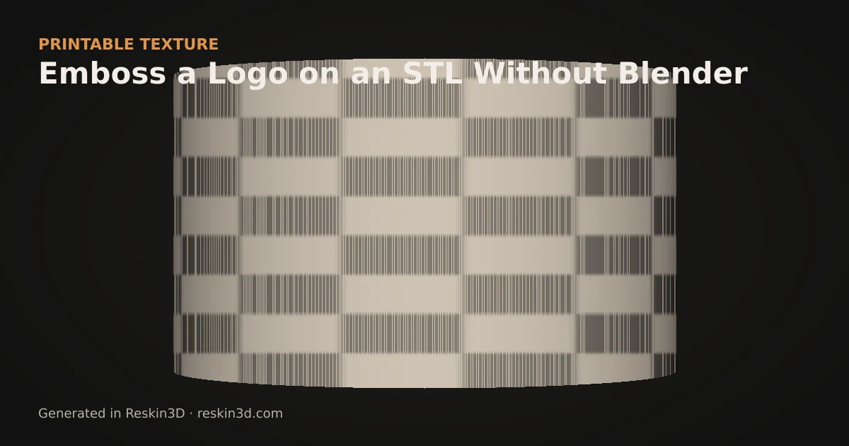 Emboss a Logo on an STL Without Blender illustrated 3D texture workflow