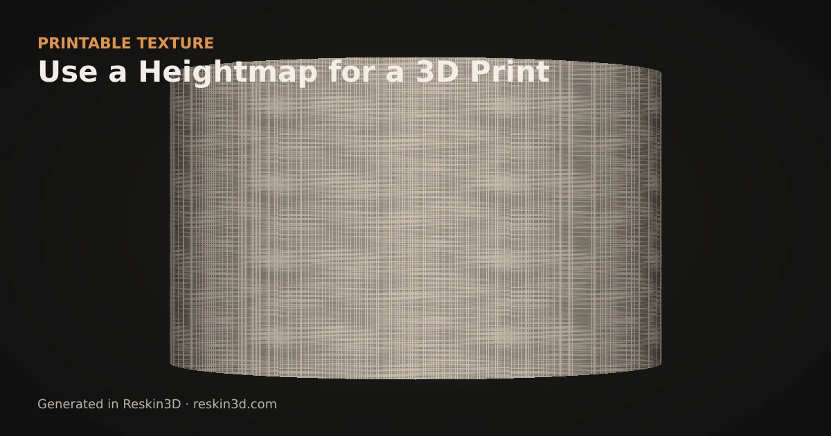 Use a Heightmap for a 3D Print illustrated 3D texture workflow