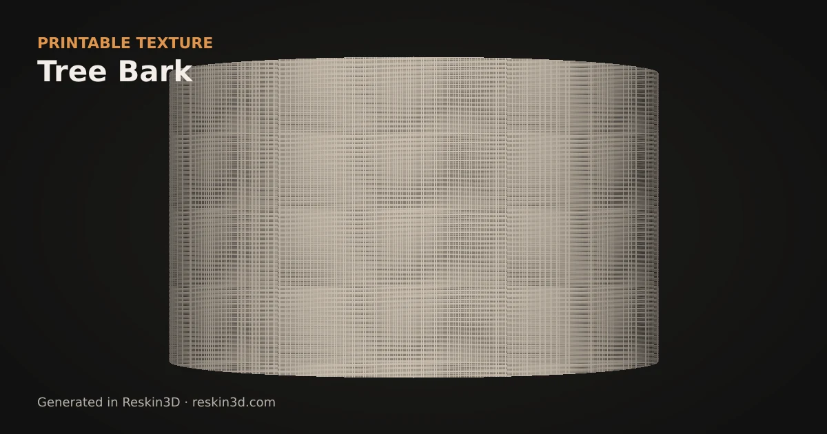 Tree Bark texture previewed as relief on a cylinder